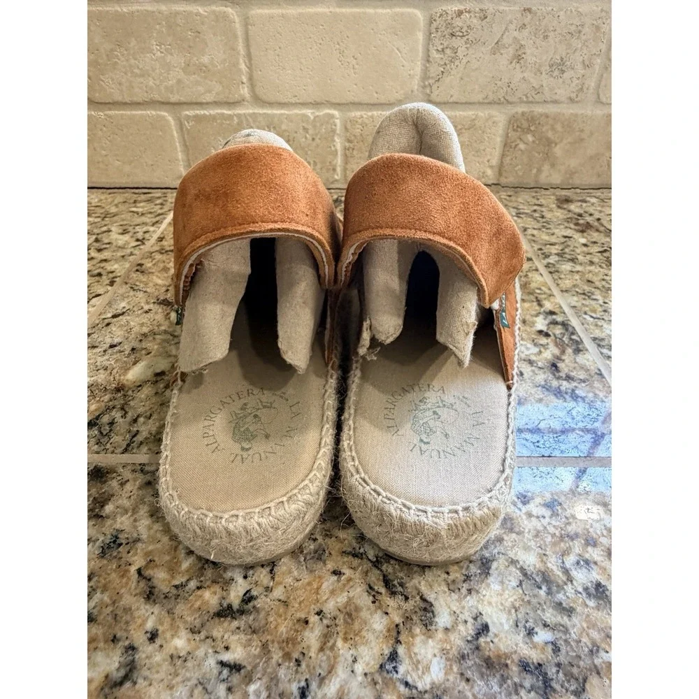 La Manual Marina Suede Leather Espadrille Sandals Comfort Shoes Spain 39 8.5-9